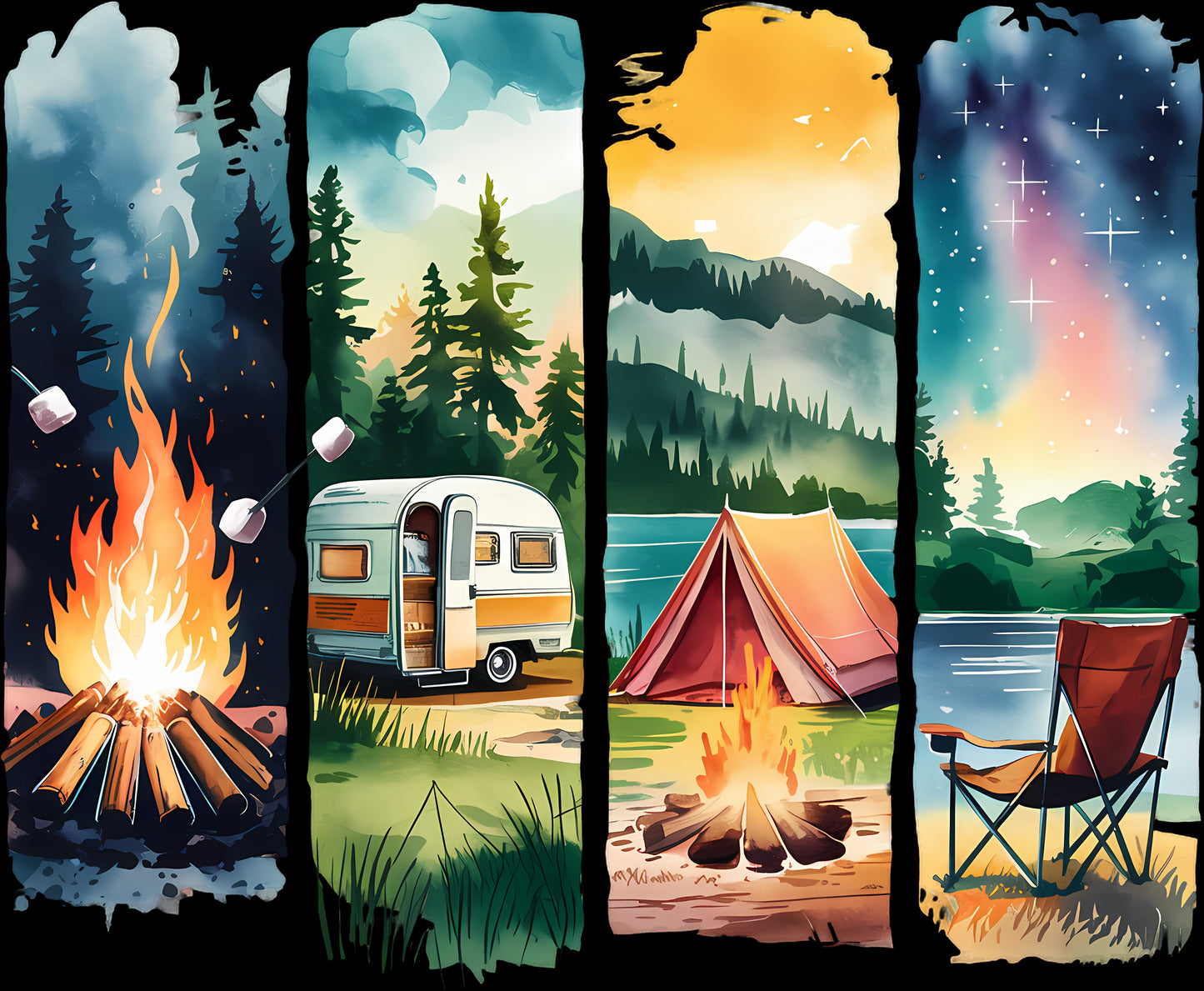 DTF Transfer – Camping Scene Multi Sizes (CA-SC003)