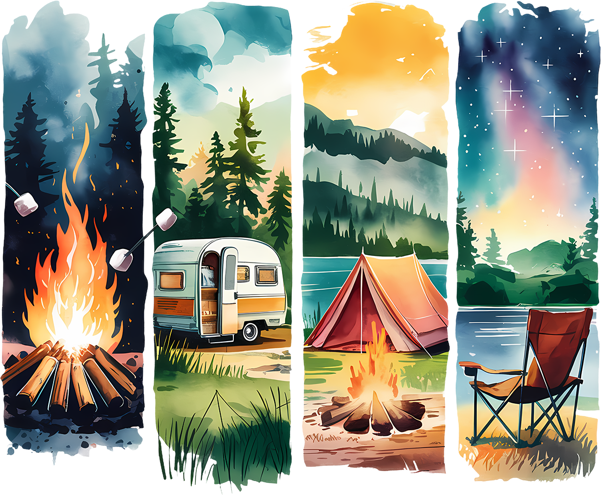 DTF Transfer – Camping Scene Multi Sizes (CA-SC003)