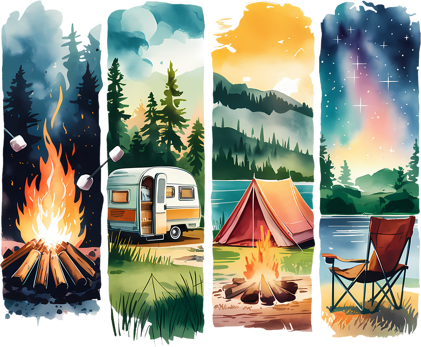 DTF Transfer – Camping Scene Multi Sizes (CA-SC003)