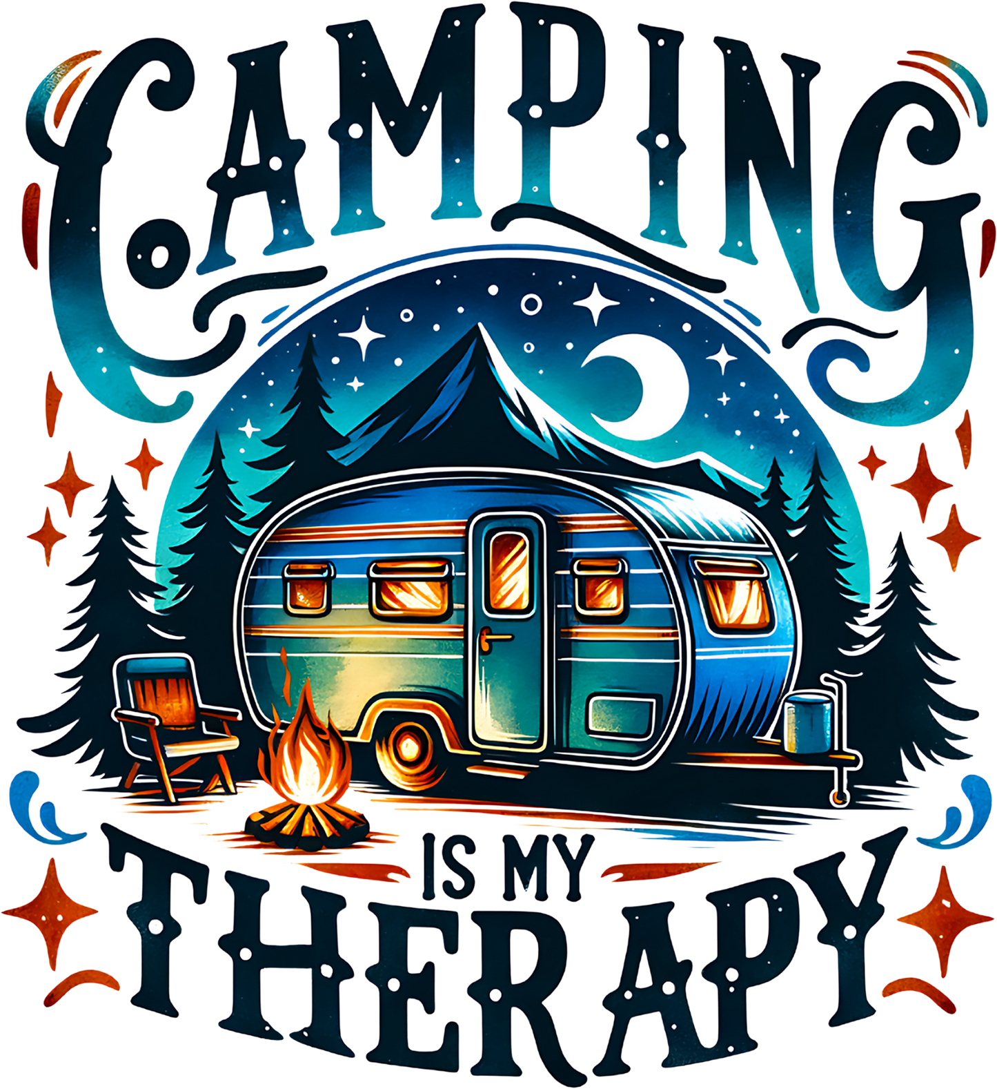 DTF Transfer – Camping Is my Therapy Multi Sizes (CA-SC002)
