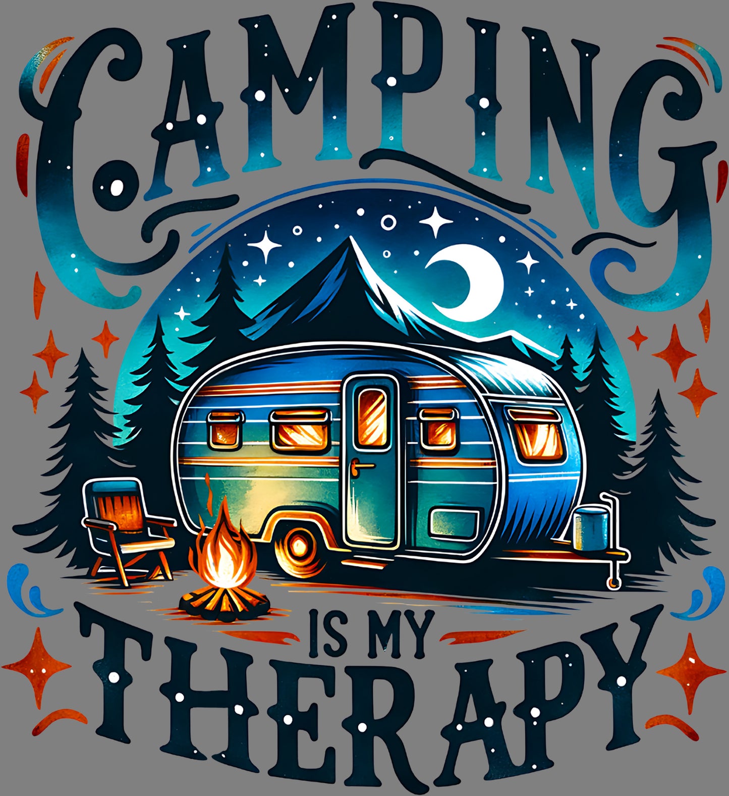 DTF Transfer – Camping Is my Therapy Multi Sizes (CA-SC002)
