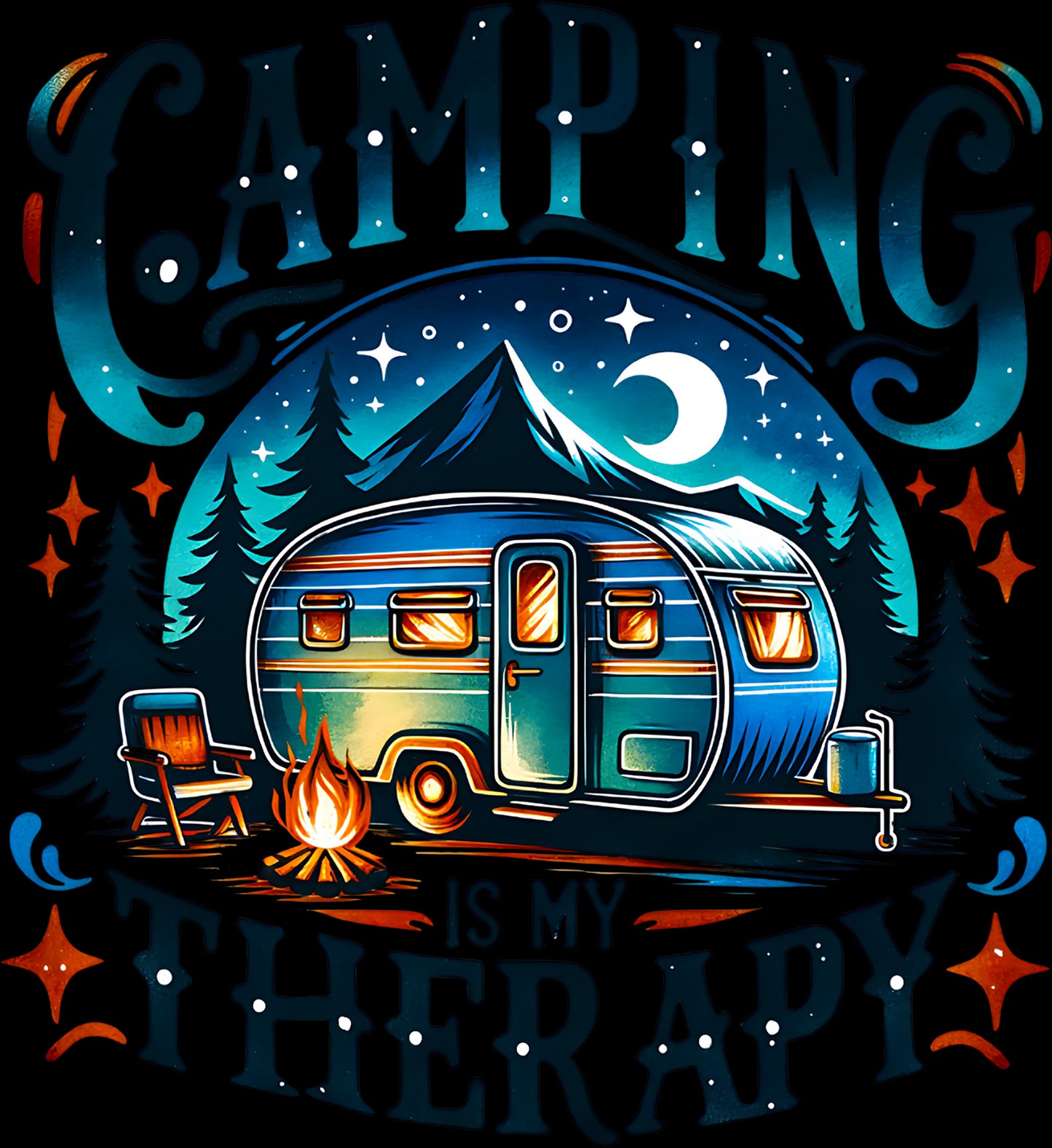 DTF Transfer – Camping Is my Therapy Multi Sizes (CA-SC002)