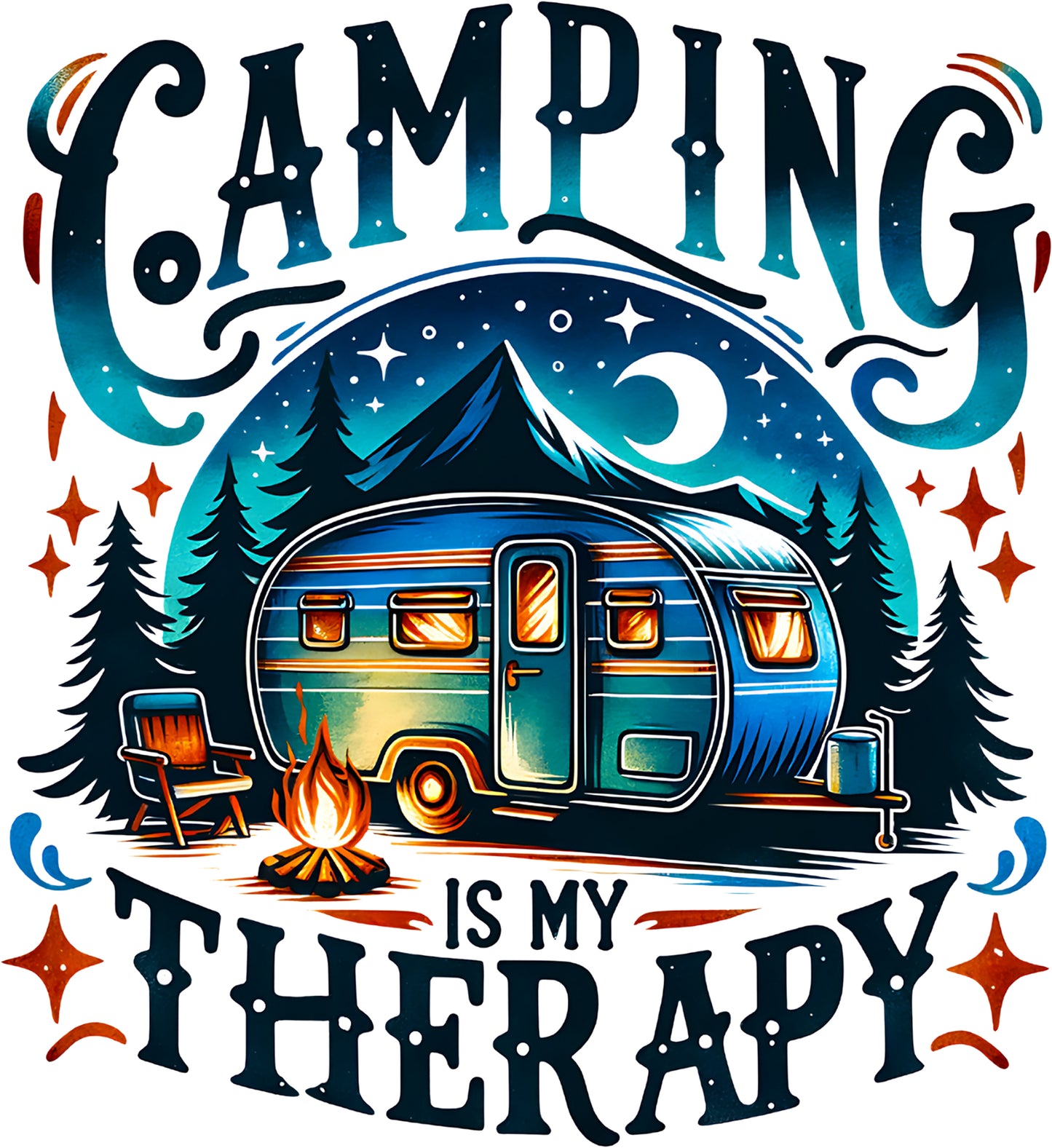 DTF Transfer – Camping Is my Therapy Multi Sizes (CA-SC002)