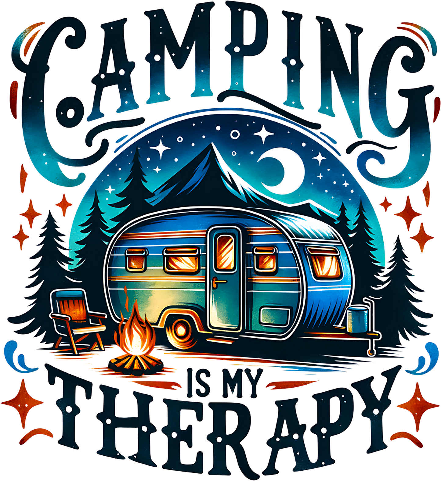 DTF Transfer – Camping Is my Therapy Multi Sizes (CA-SC002)