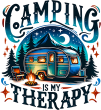 Load image into Gallery viewer, DTF Transfer – BH Camping Is my Therapy Multi Sizes
