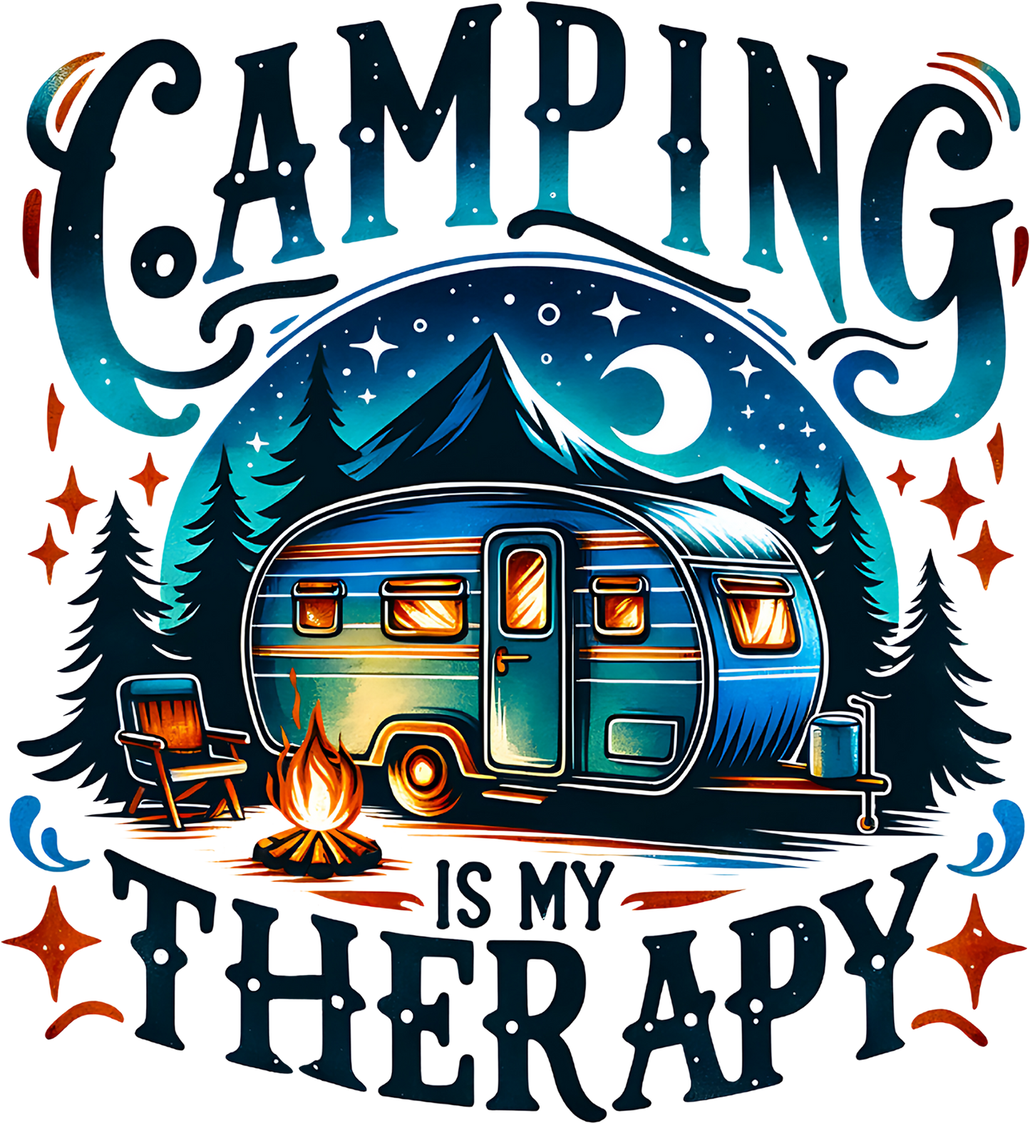 DTF Transfer – Camping Is my Therapy Multi Sizes (CA-SC002)