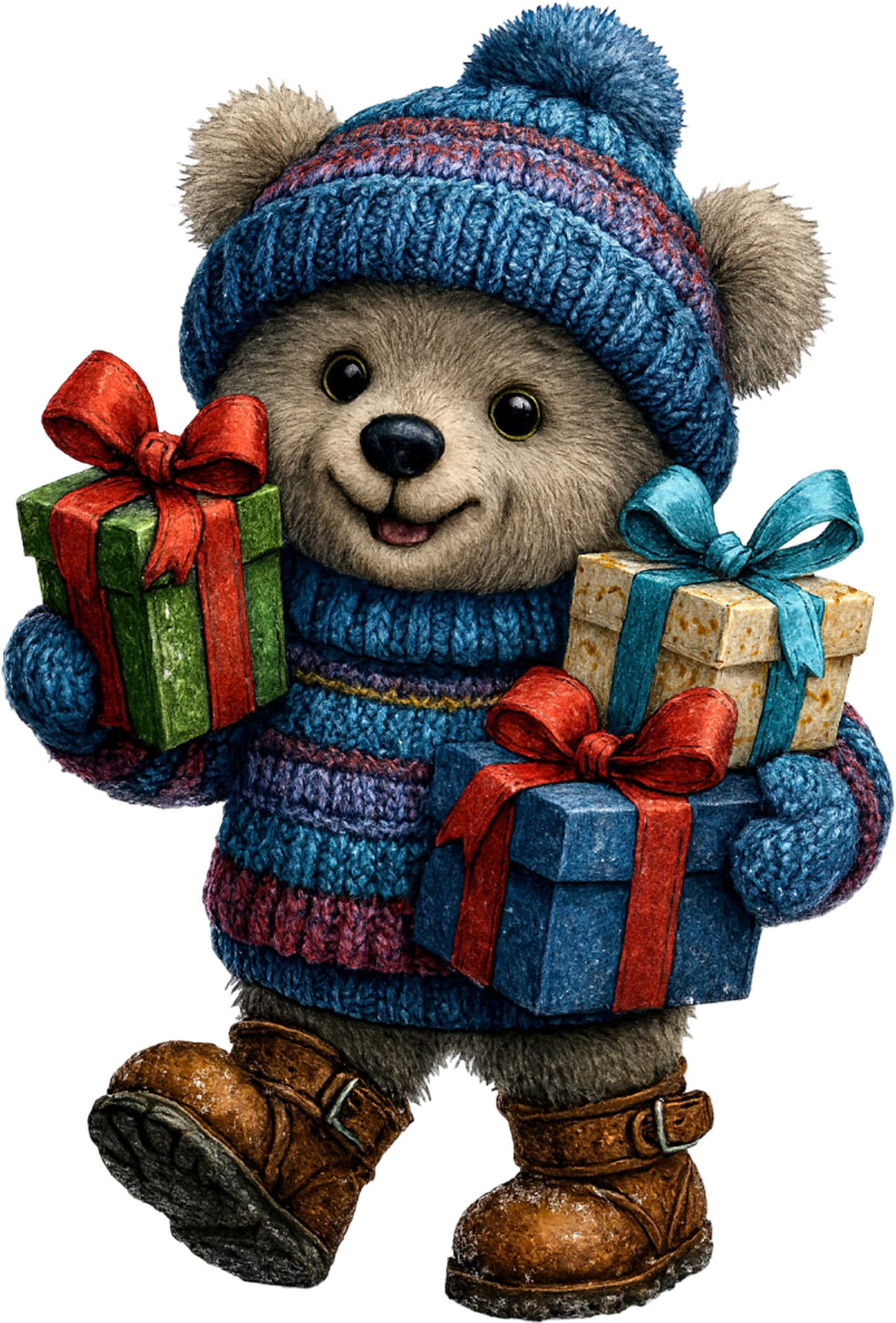 DTF Transfer – Bear With Presents Multi Sizes (CM-AN001)
