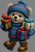 Load image into Gallery viewer, DTF Transfer – BL Bear With Presents Multi Sizes

