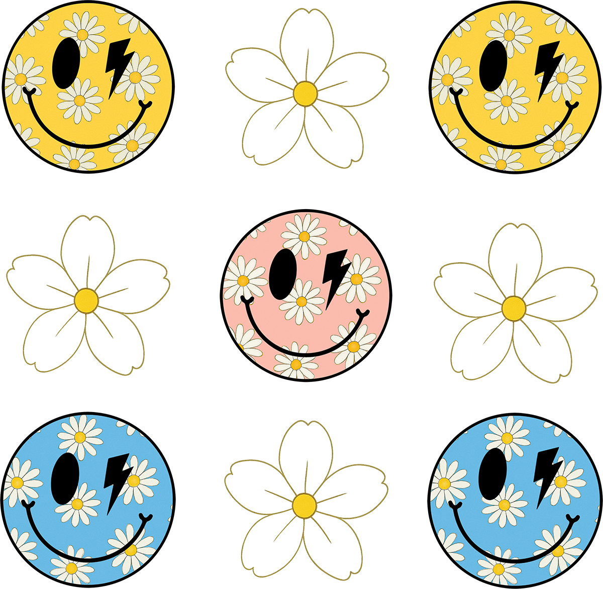 DTF Transfer – Faces with Flowers Multi Sizes (FL-MI001)