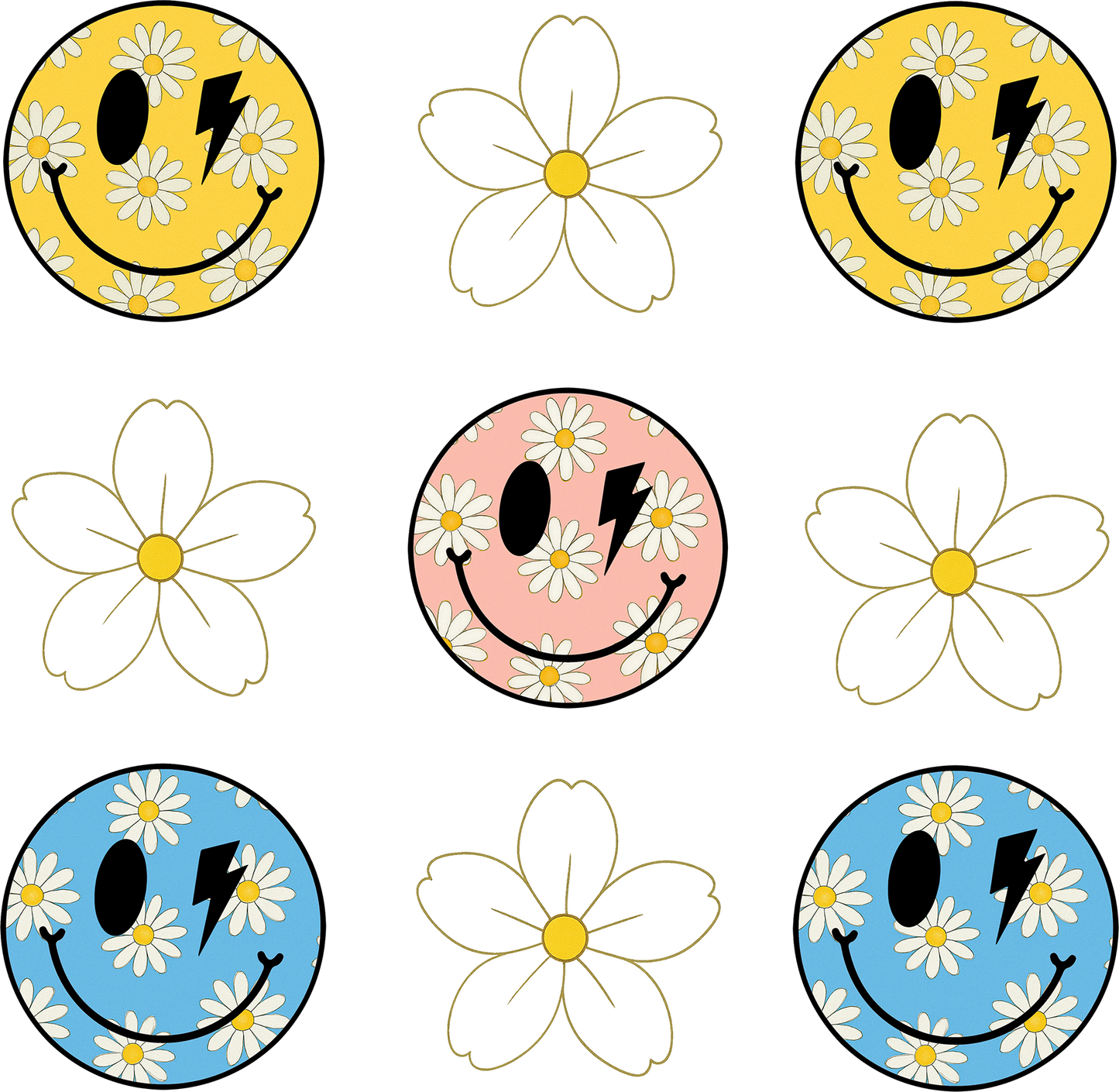 DTF Transfer – Faces with Flowers Multi Sizes (FL-MI001)