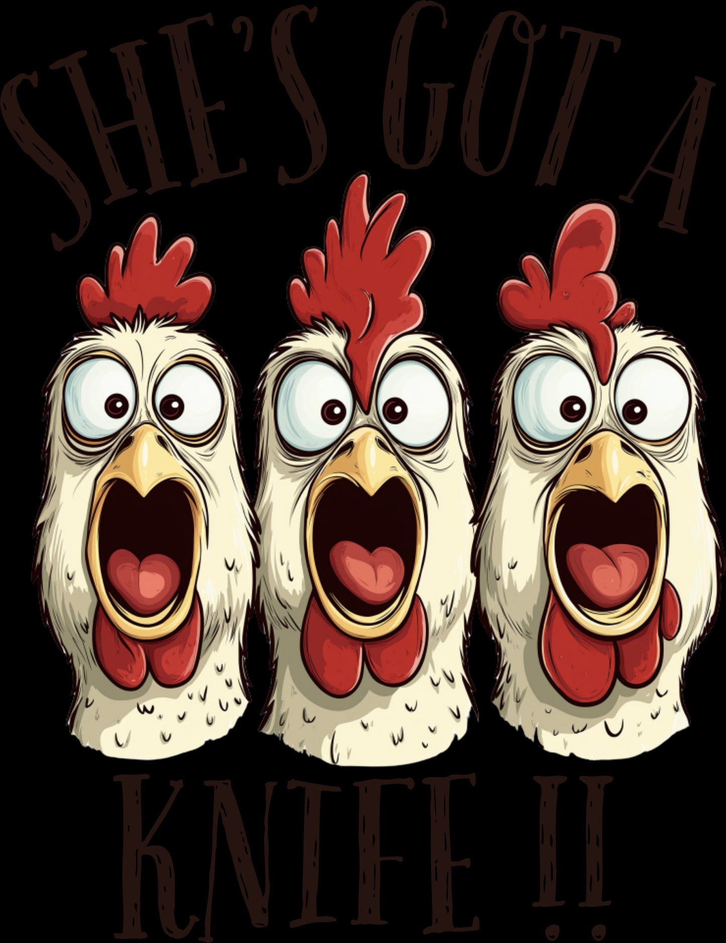 DTF Transfer – BM Chicken Faces Multi Sizes