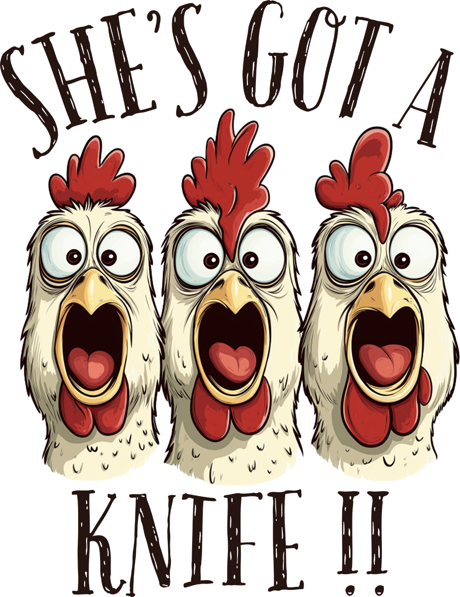DTF Transfer – BM Chicken Faces Multi Sizes