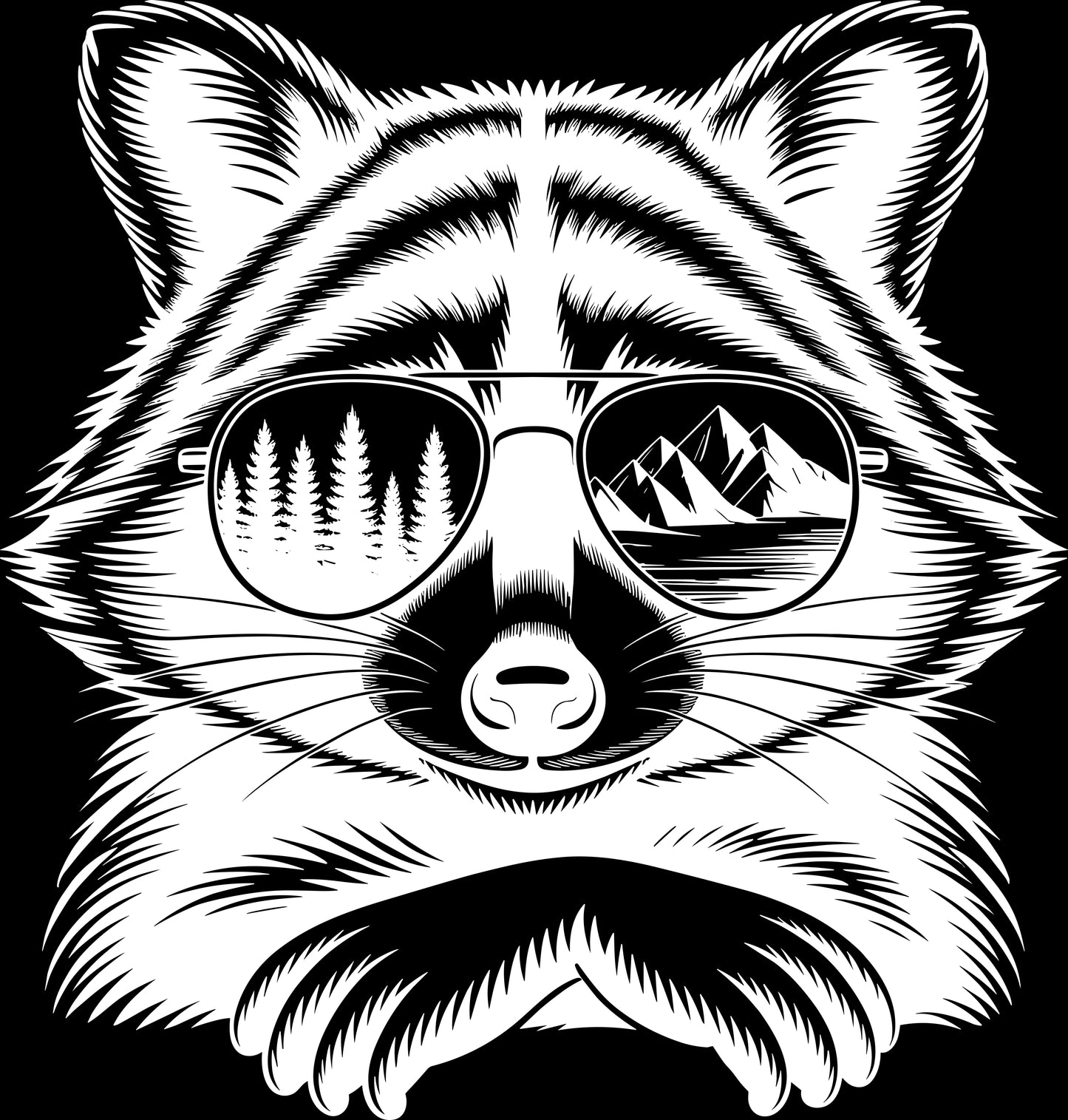 DTF Transfer – BO Chill Raccoon Multi Sizes