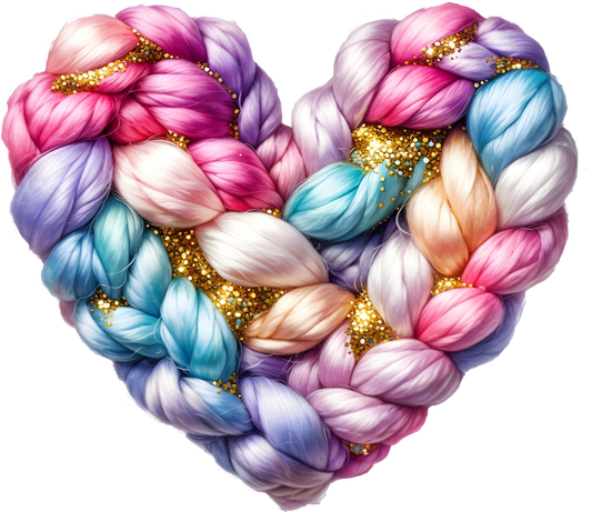 DTF Transfer – BR Yarn Heart Multi Sizes