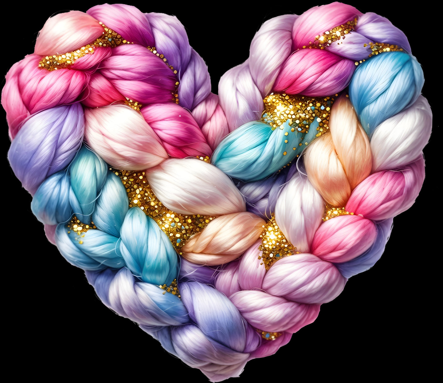DTF Transfer – BR Yarn Heart Multi Sizes