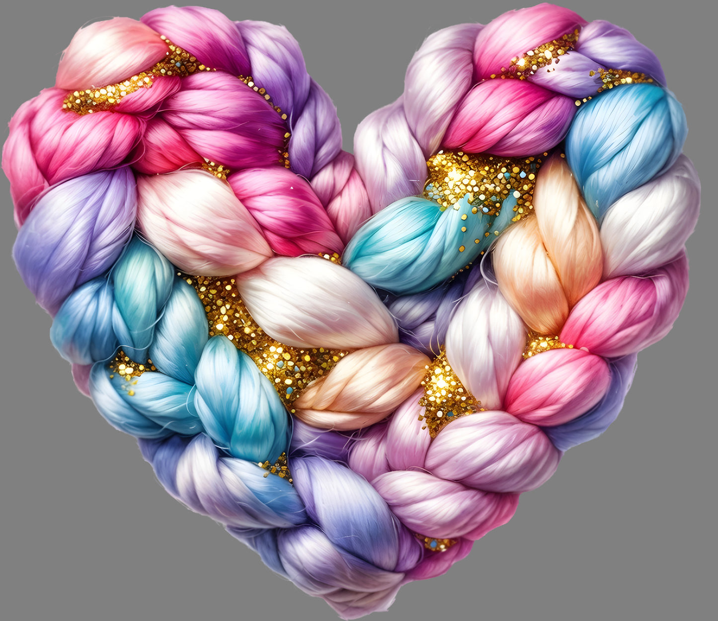 DTF Transfer – BR Yarn Heart Multi Sizes