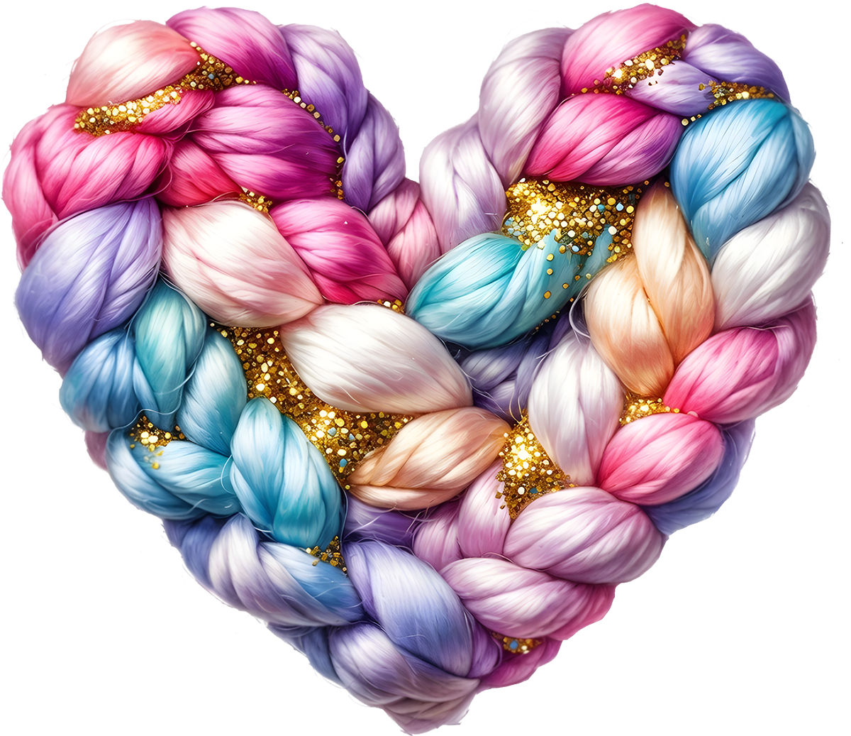 DTF Transfer – BR Yarn Heart Multi Sizes