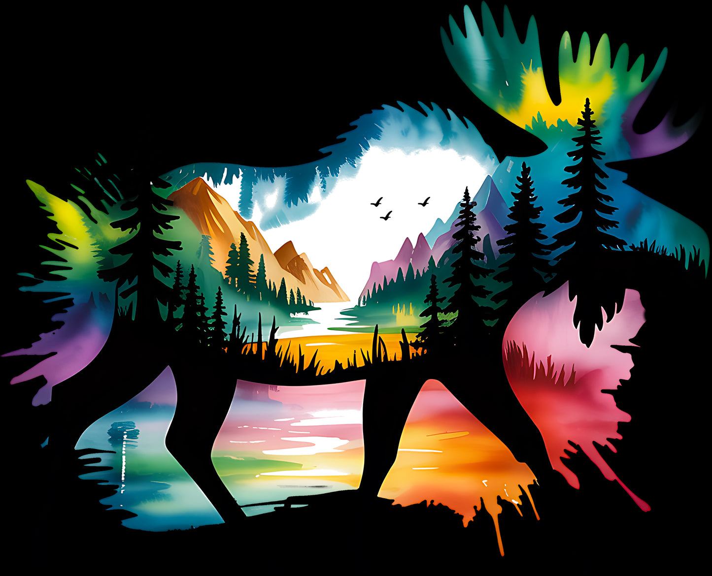 DTF Transfer – Moose Multi Sizes (AN-MS001)