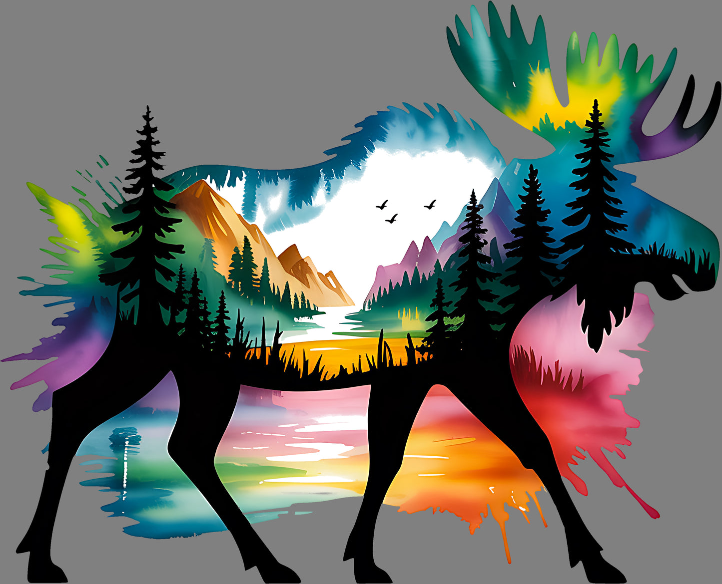 DTF Transfer – Moose Multi Sizes (AN-MS001)