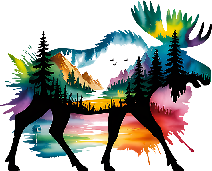 DTF Transfer – Moose Multi Sizes (AN-MS001)