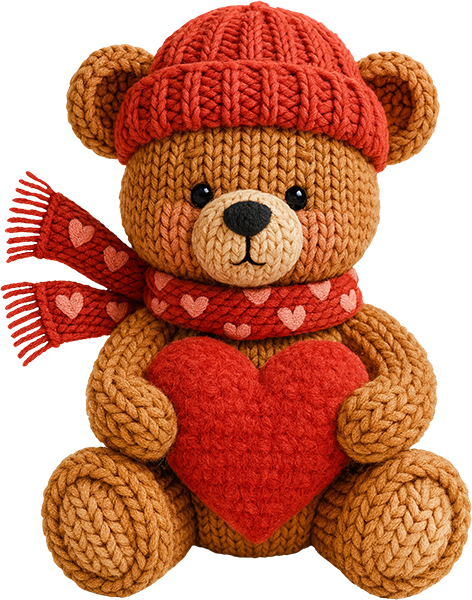 DTF Transfer – BV Bear Heart Multi Sizes