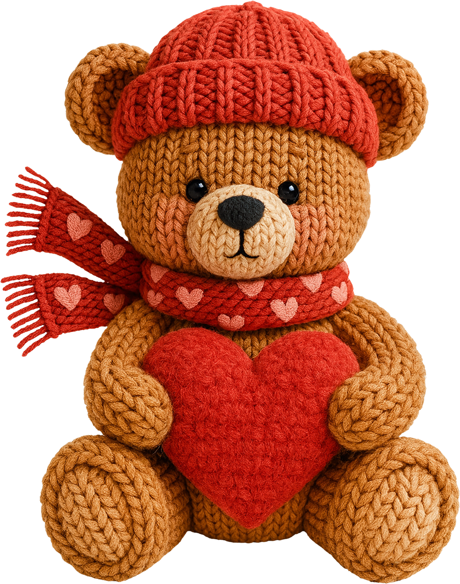 DTF Transfer – Bear Heart Multi Sizes (AN-TB001)