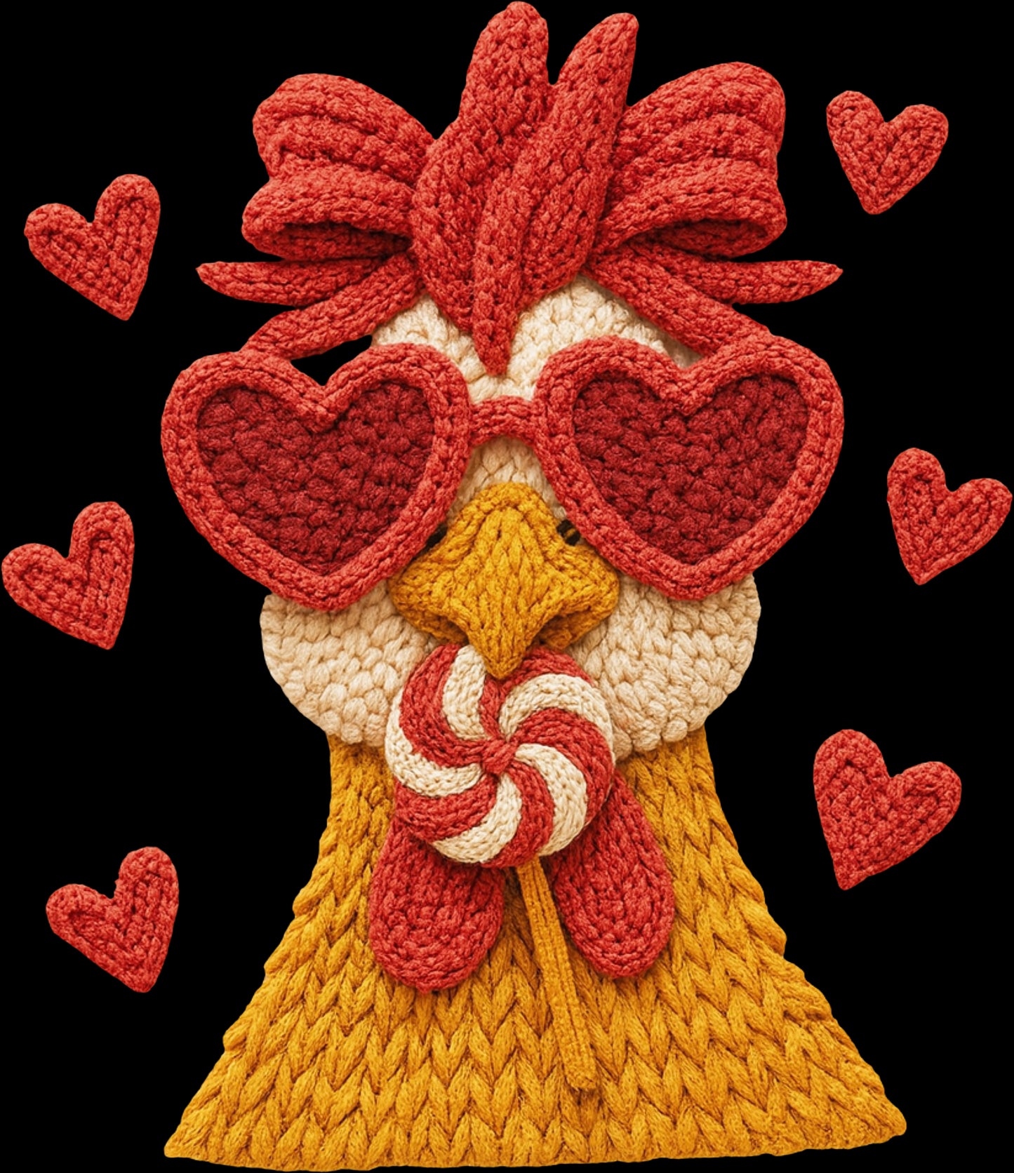 DTF Transfer – BW Chicken Heart Multi Sizes