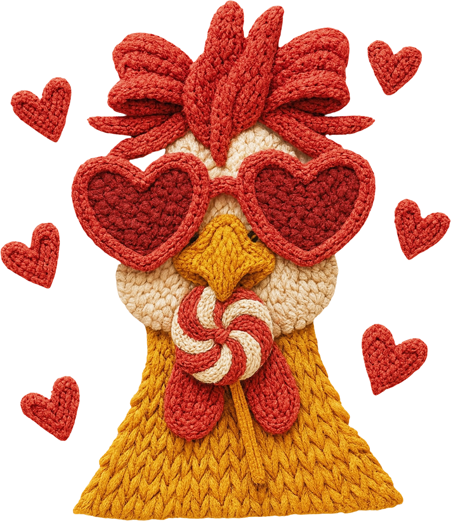 DTF Transfer – BW Chicken Heart Multi Sizes