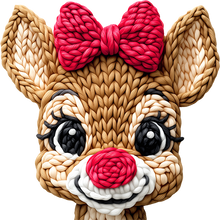 Load image into Gallery viewer, DTF Transfer –Yarn Bow Deer Multi Sizes
