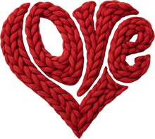 Load image into Gallery viewer, DTF Transfer – BZ Yarn Love Heart Multi Sizes
