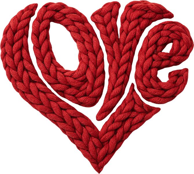 DTF Transfer – BZ Yarn Love Heart Multi Sizes