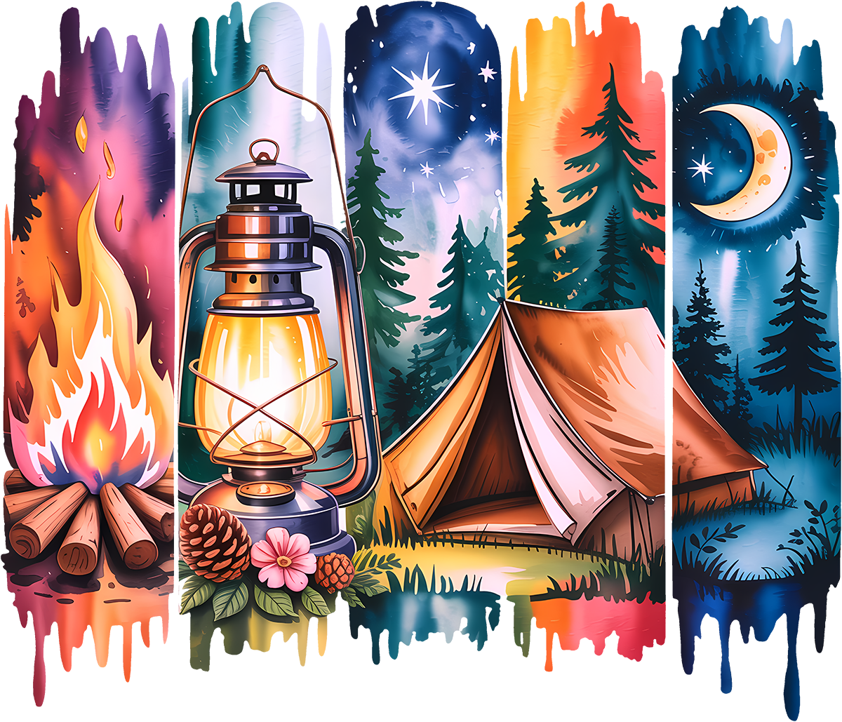 DTF Transfer – Camping SceneC Multi Sizes (CA-SC001)