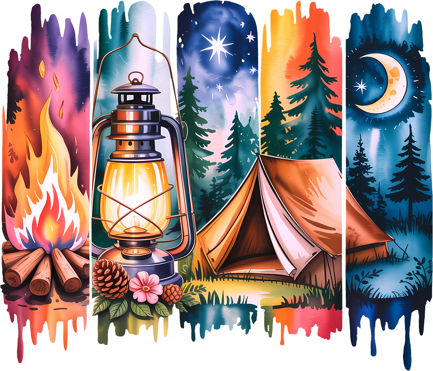 DTF Transfer – Camping SceneC Multi Sizes (CA-SC001)
