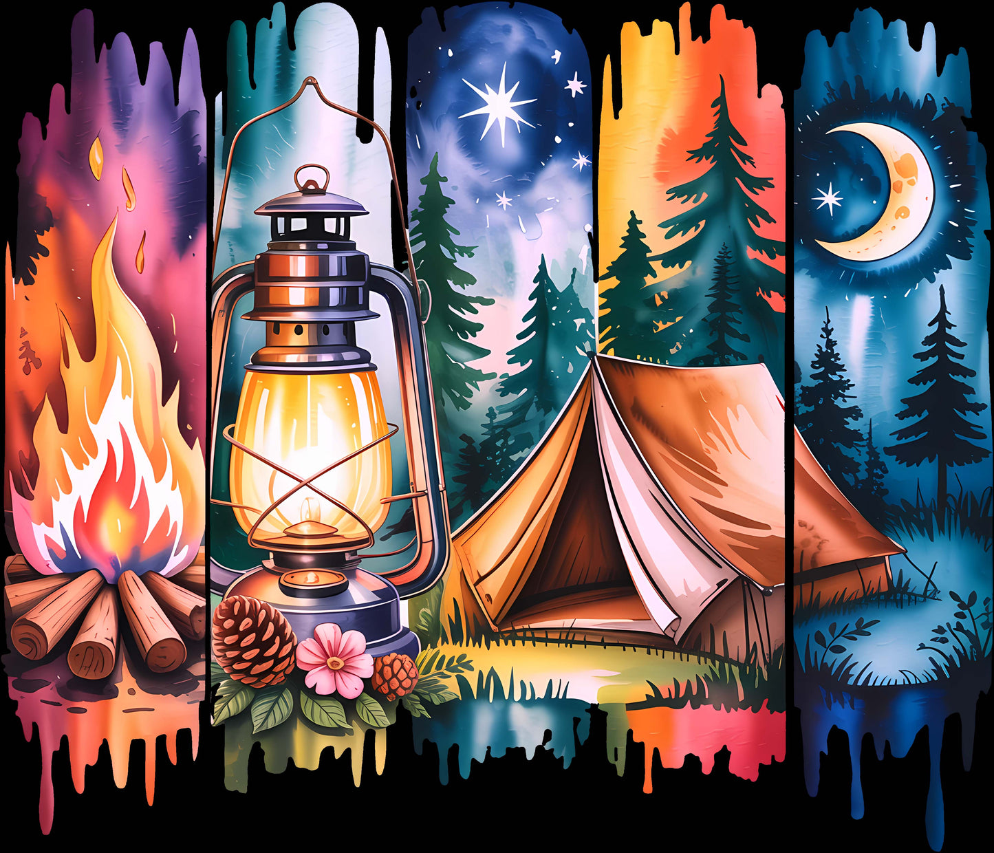 DTF Transfer – Camping SceneC Multi Sizes (CA-SC001)