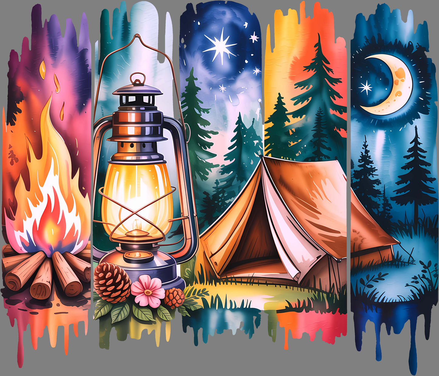 DTF Transfer – Camping SceneC Multi Sizes (CA-SC001)