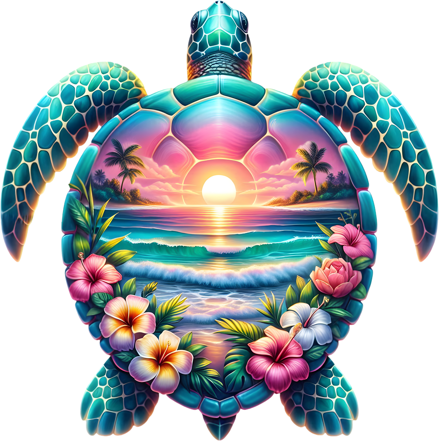 DTF Transfer – Sunset Turtle Multi Sizes (AN-TR003)