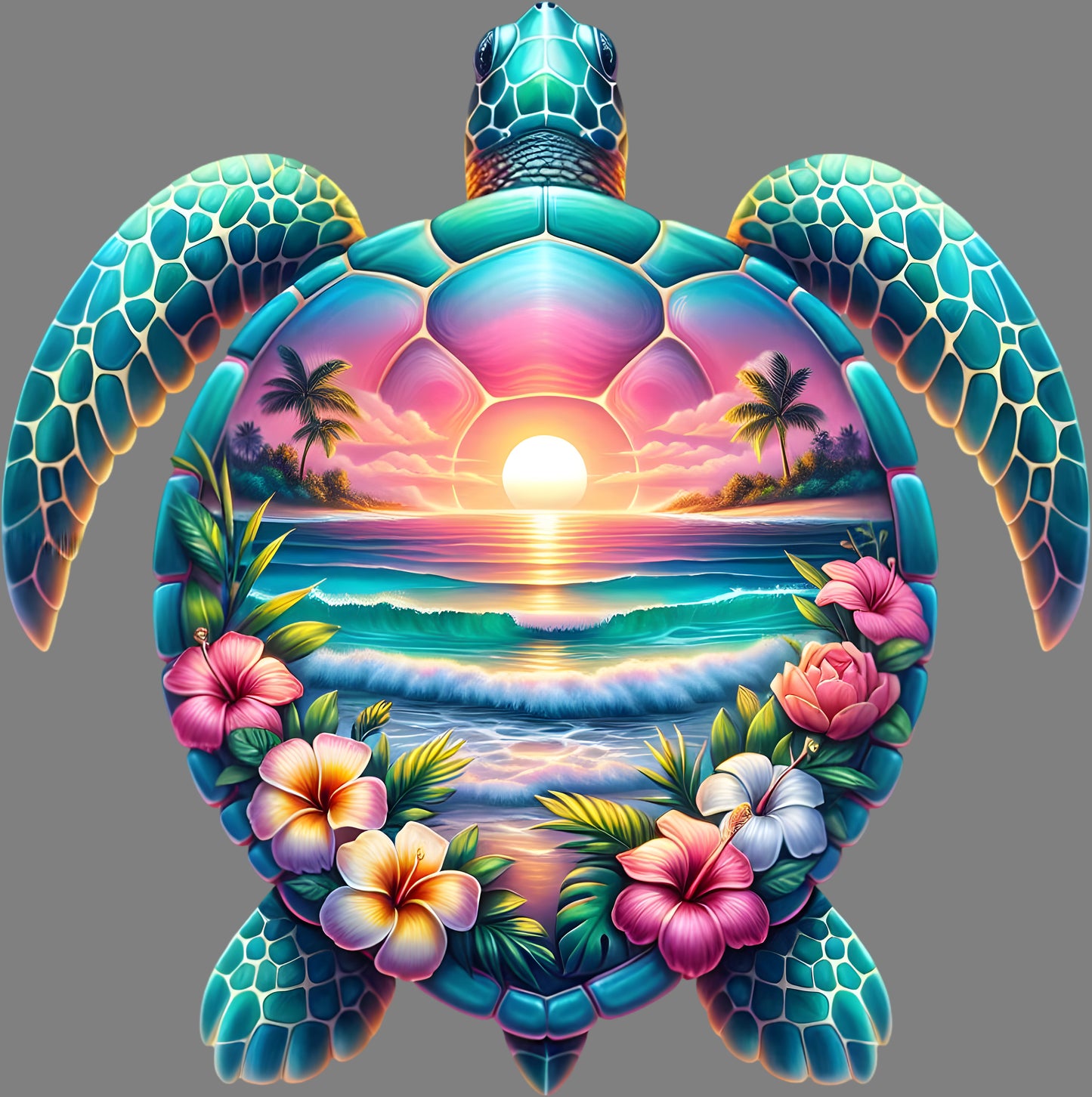 DTF Transfer – Sunset Turtle Multi Sizes (AN-TR003)