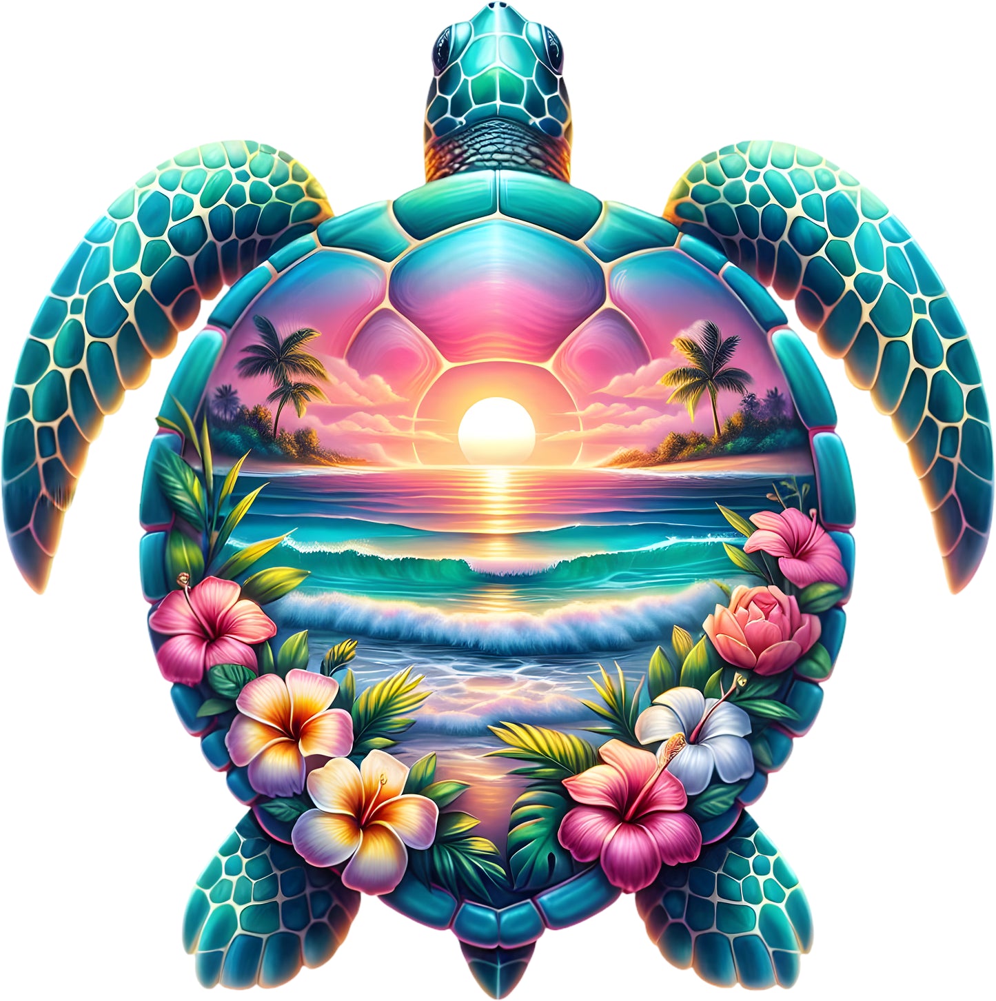 DTF Transfer – Sunset Turtle Multi Sizes (AN-TR003)
