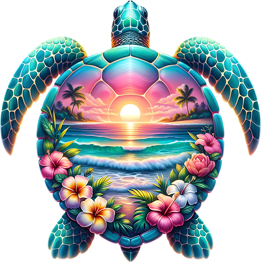DTF Transfer – Sunset Turtle Multi Sizes (AN-TR003)