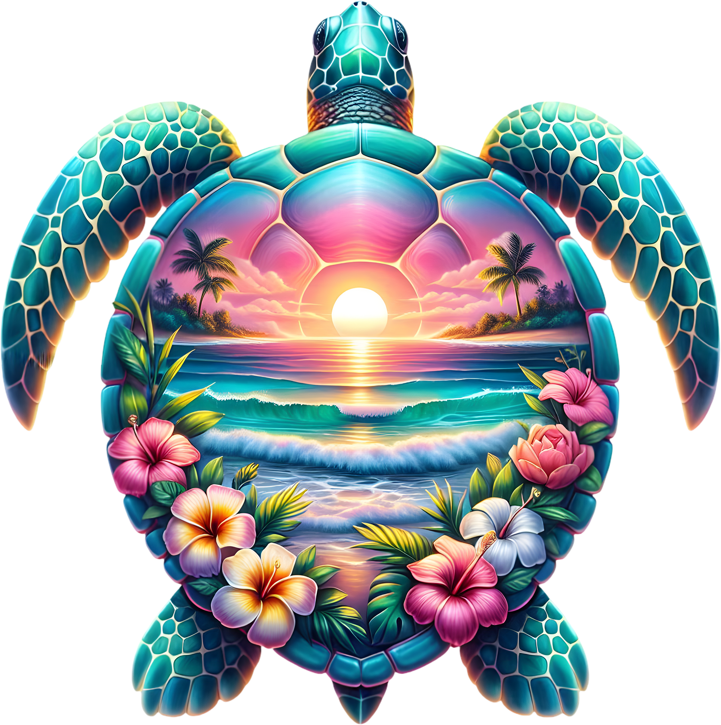 DTF Transfer – Sunset Turtle Multi Sizes (AN-TR003)