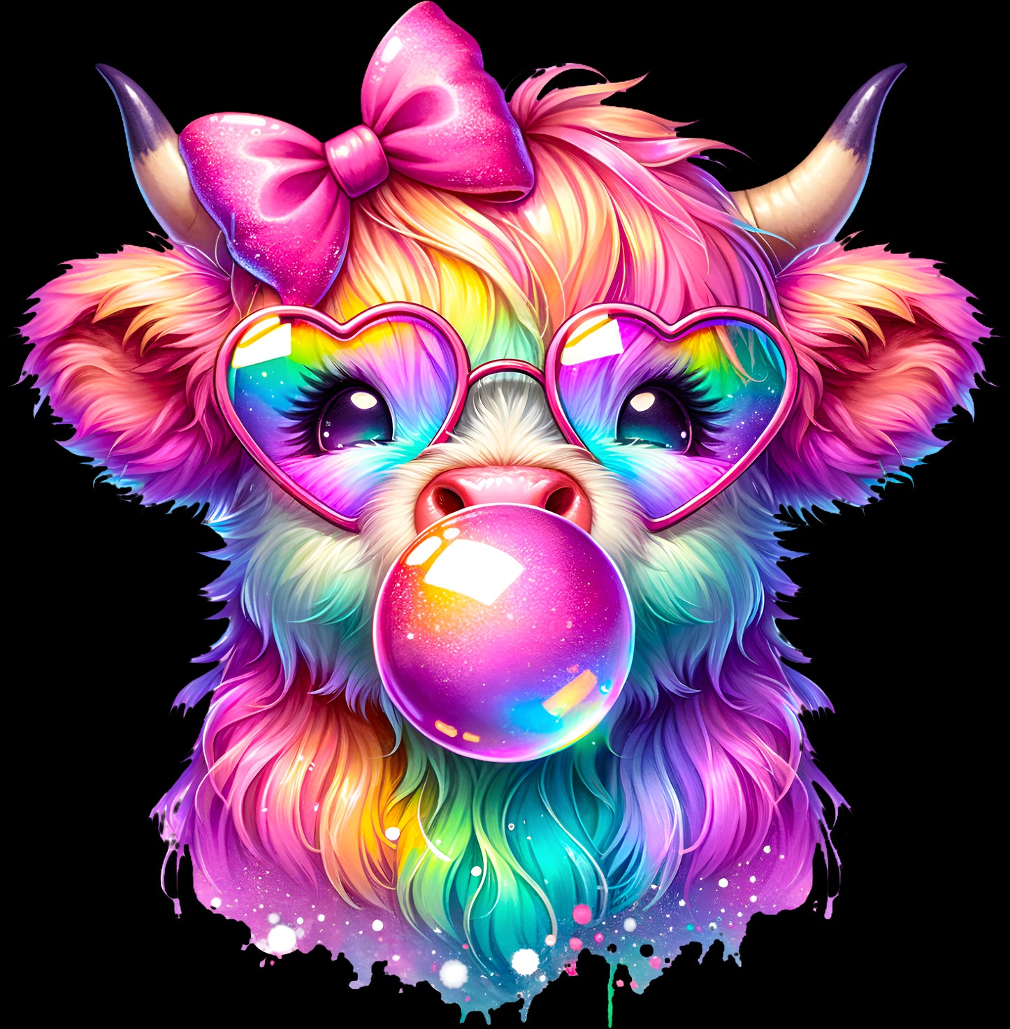 DTF Transfer – Iridescent Cow Multi Sizes (CW-HC002)