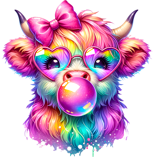 DTF Transfer – Iridescent Cow Multi Sizes (CW-HC002)