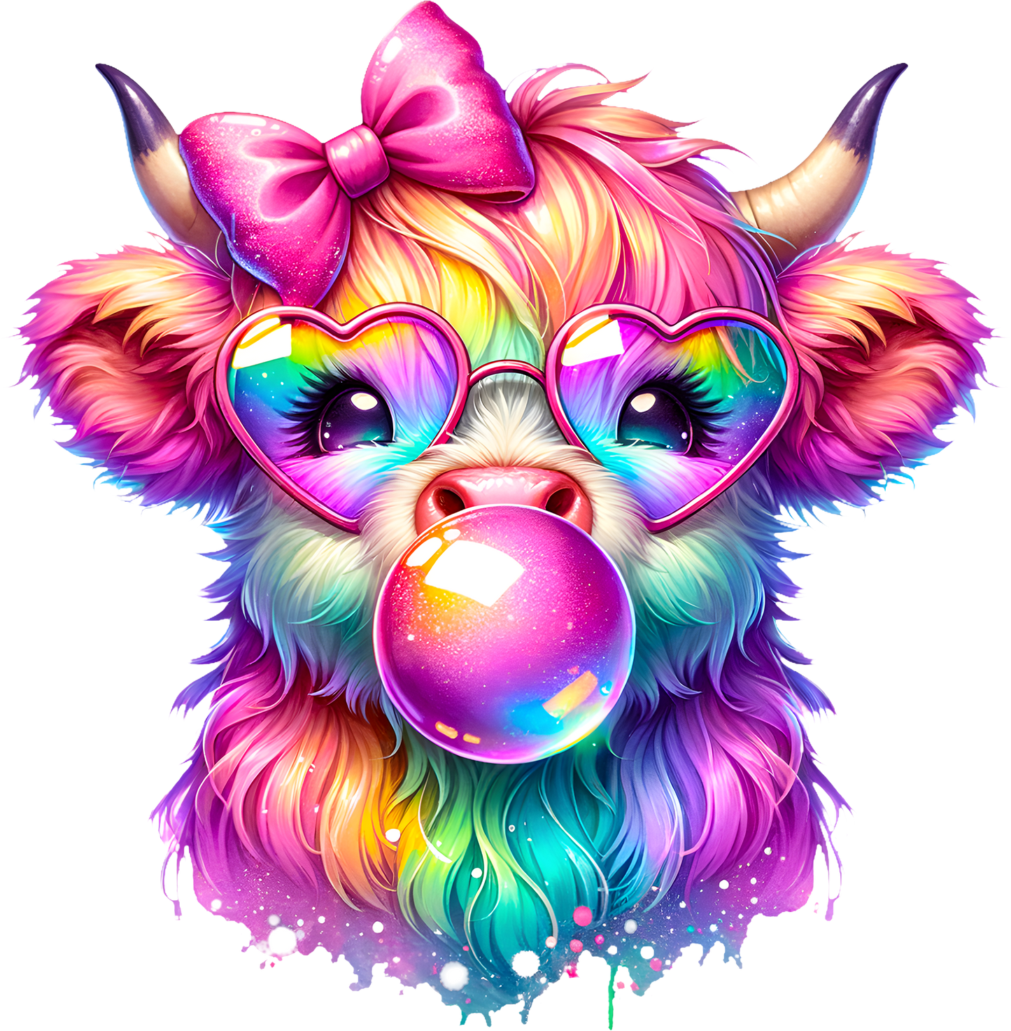 DTF Transfer – Iridescent Cow Multi Sizes (CW-HC002)