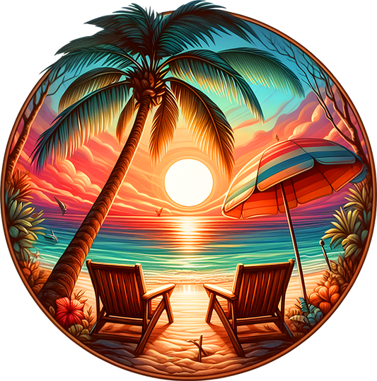 DTF Transfer – Sunset Beach Multi Sizes (BE-SC001)