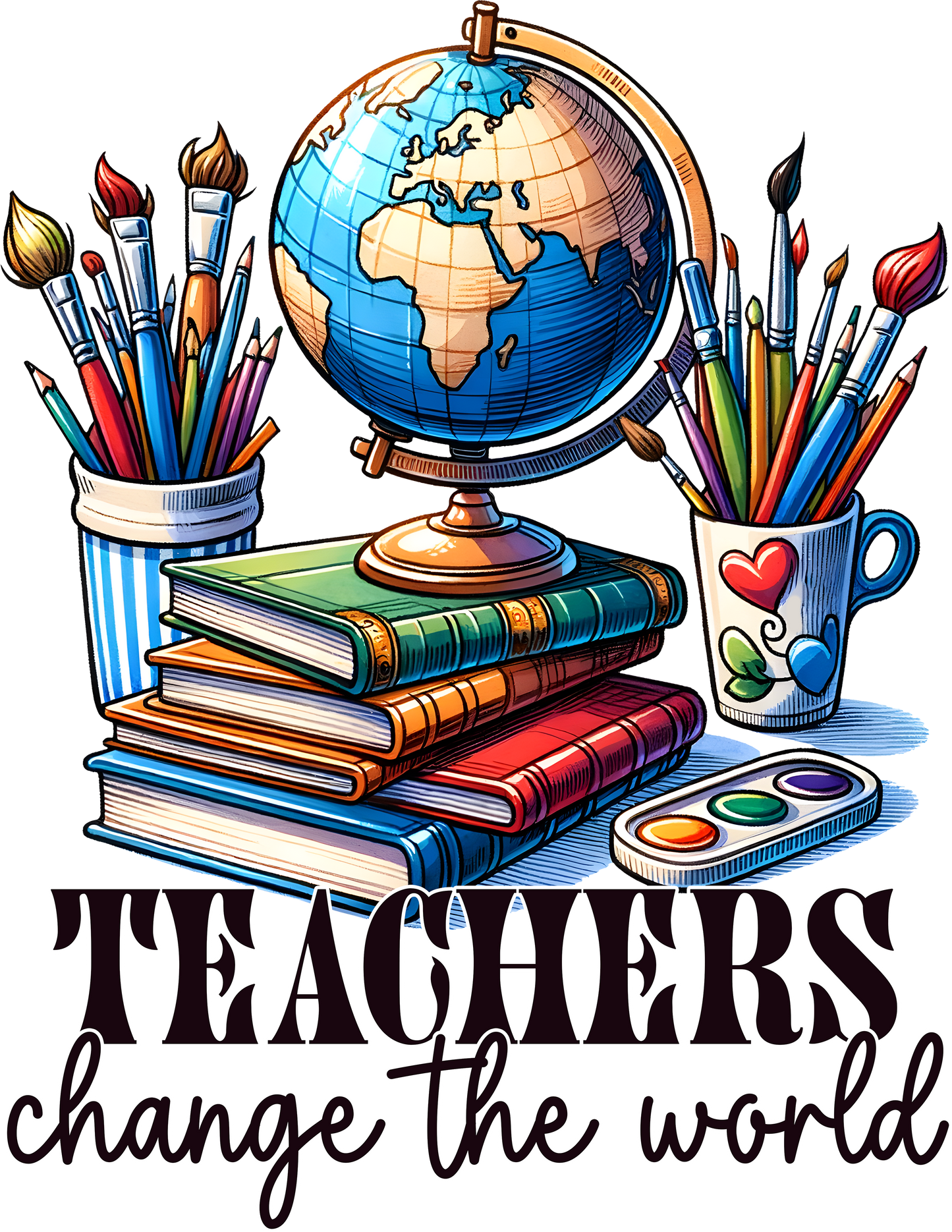 DTF Transfer – Teachers Change the World Multi Sizes (TE-MI001)