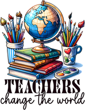 Load image into Gallery viewer, DTF Transfer – CG Teachers Change the World Multi Sizes
