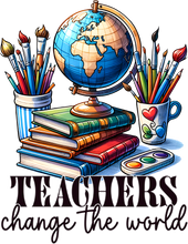 Load image into Gallery viewer, DTF Transfer – CG Teachers Change the World Multi Sizes
