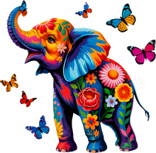 Load image into Gallery viewer, DTF Transfer – Cl Elephant Butterfly Multi Sizes
