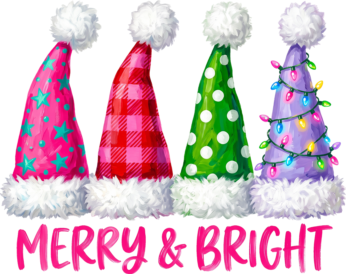 DTF Transfer - Merry Bright Xmas Hats A (CM-AC001)