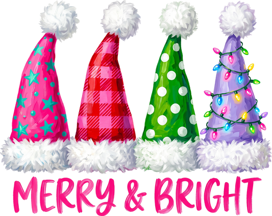 DTF Transfer - Merry Bright Xmas Hats A (CM-AC001)